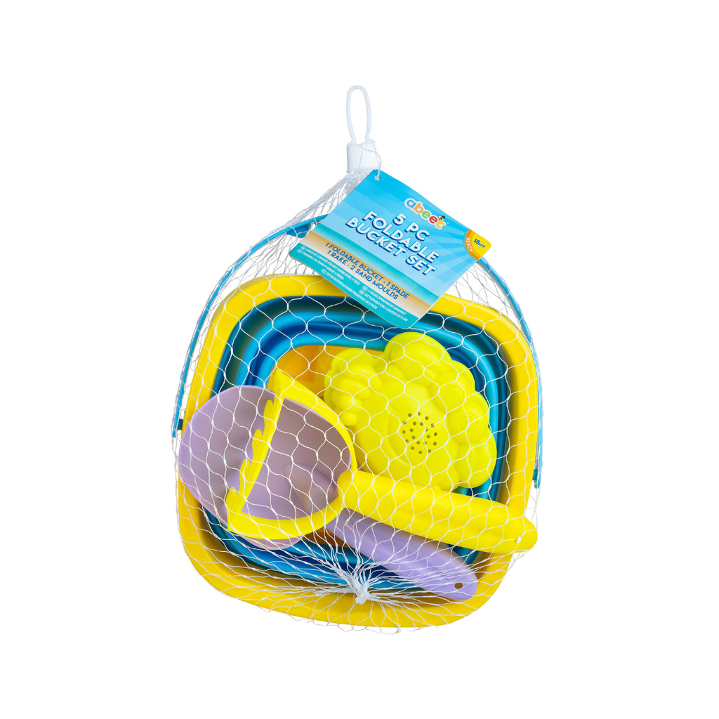 5 Piece Collapsible Beach Bucket Set