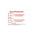 Tyre Pressure Sticker - 60 x 48mm