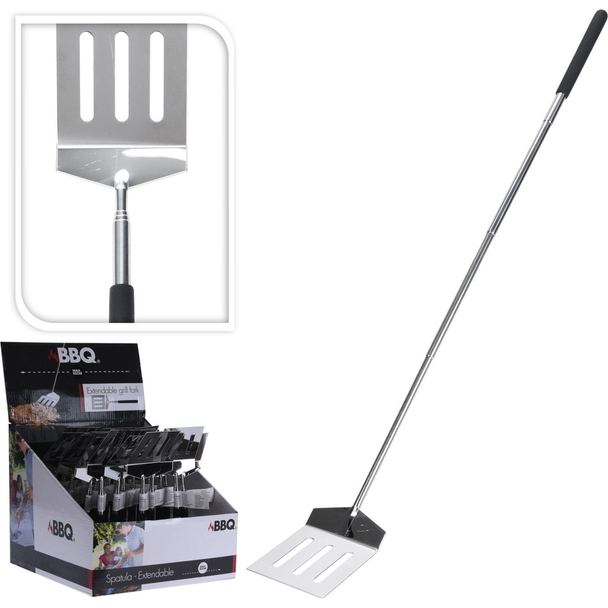 Telescopic Extending BBQ Spatula CDU of 24