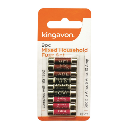 9pc Mixed Household Fuse Set